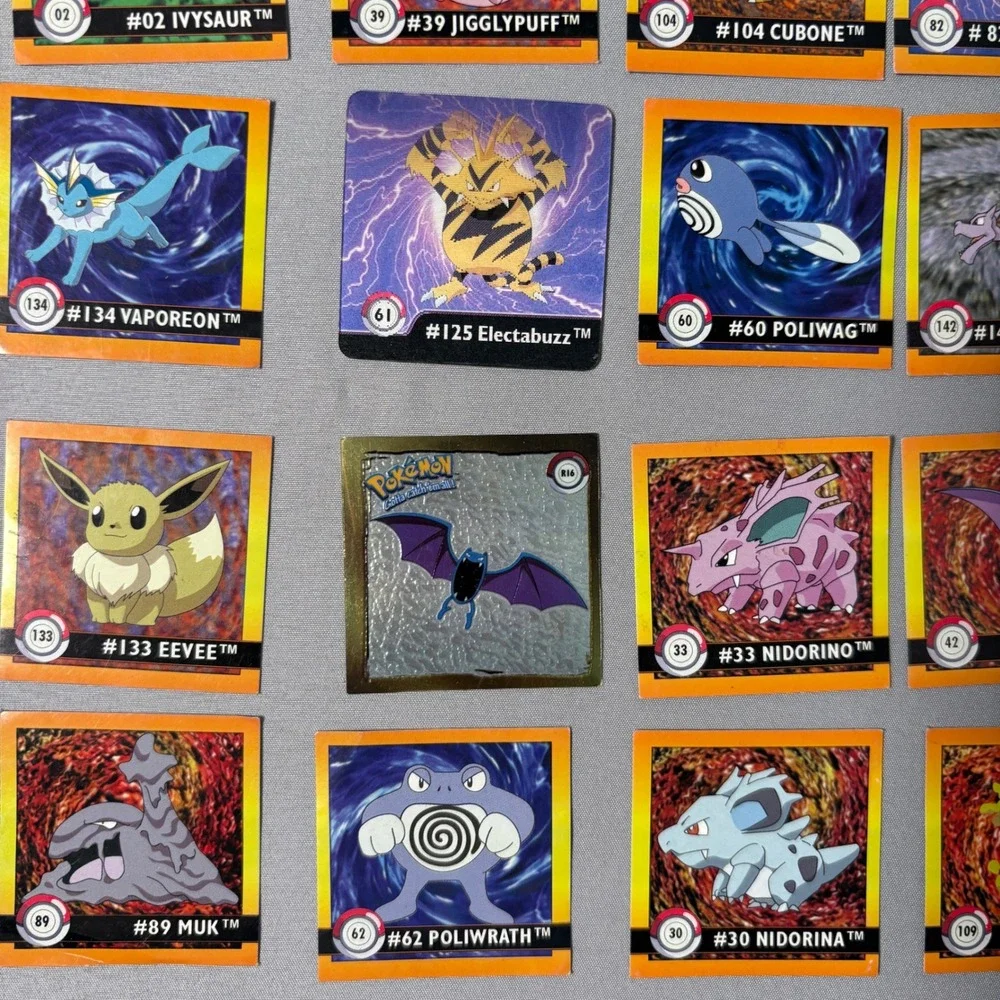 Vintage 1999 Pokemon Artbox Series 1 Sticker Lot Eevee Vaporeon Lenticular 31pc
